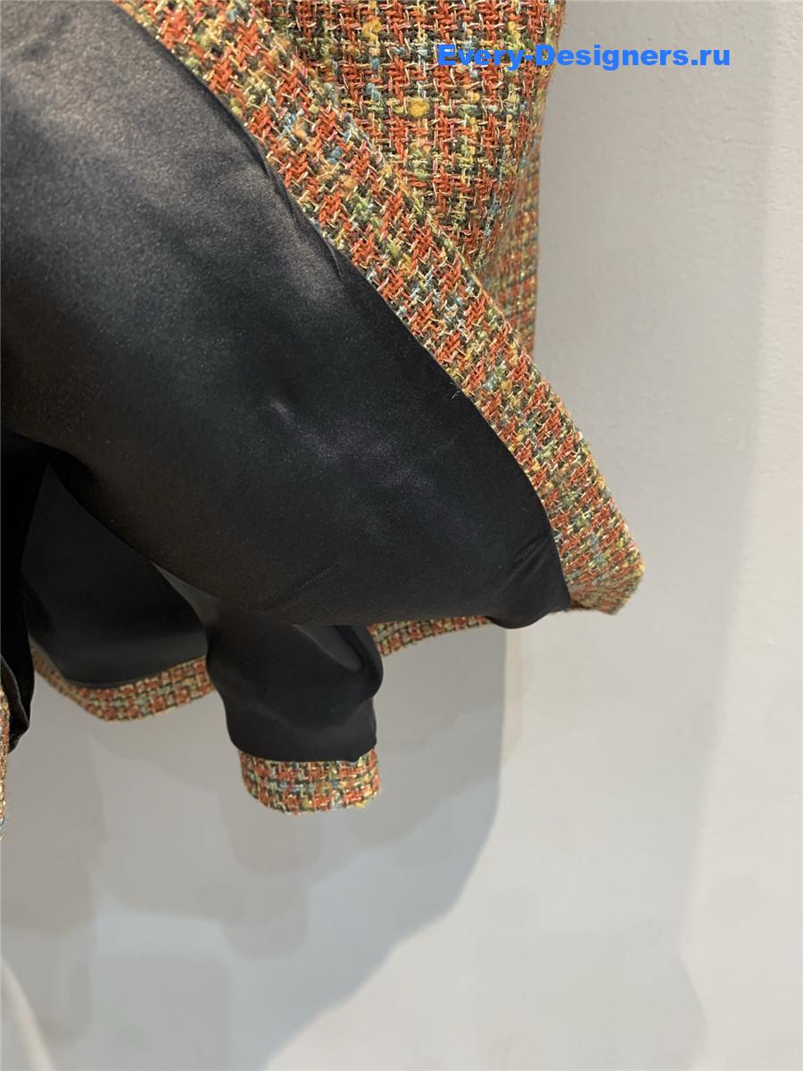 Ch**el vintage check tweed skirt