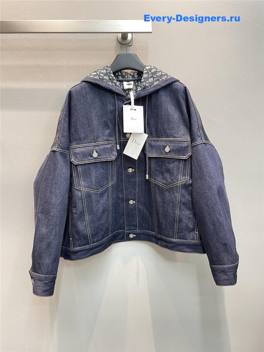 D10r oversized hooded denim jacket