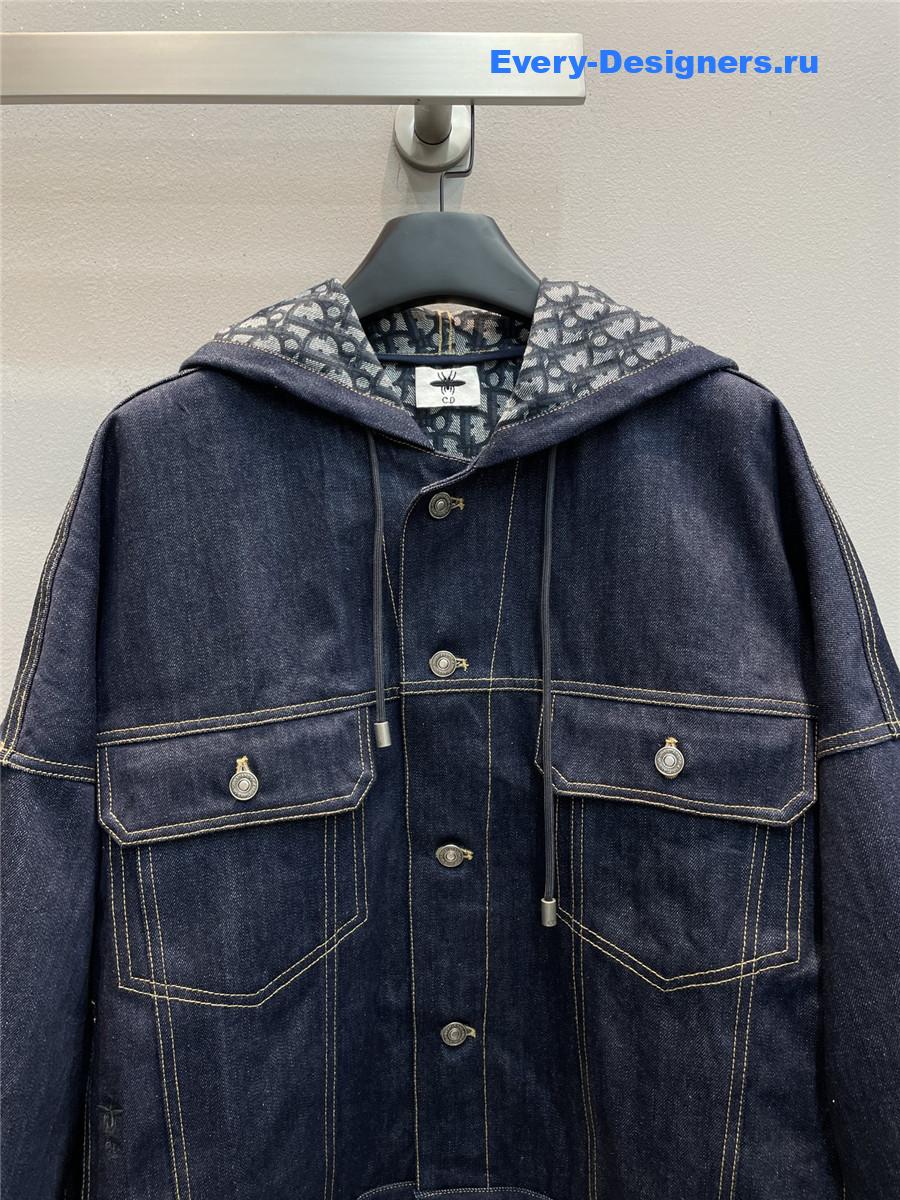 D10r oversized hooded denim jacket
