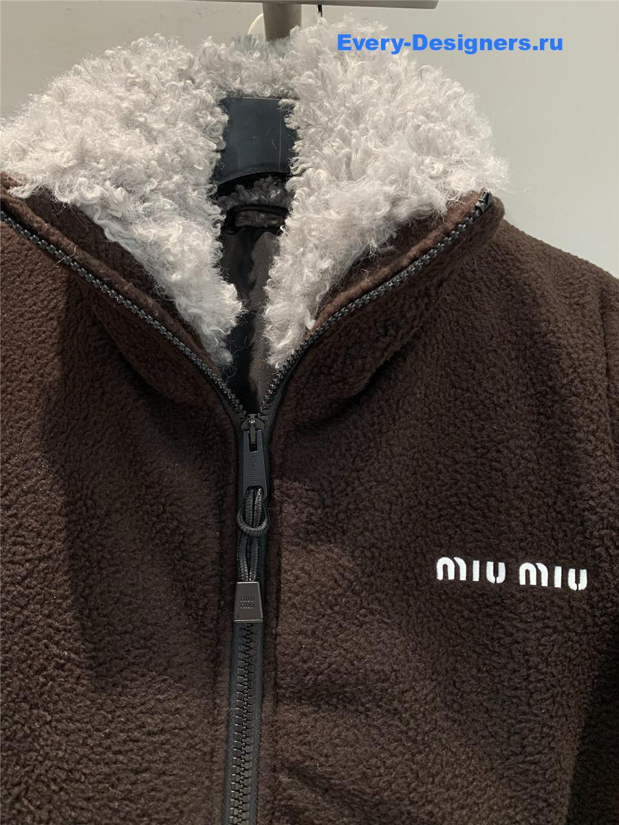 Miu Miu Ebony Fleece Down Jacket