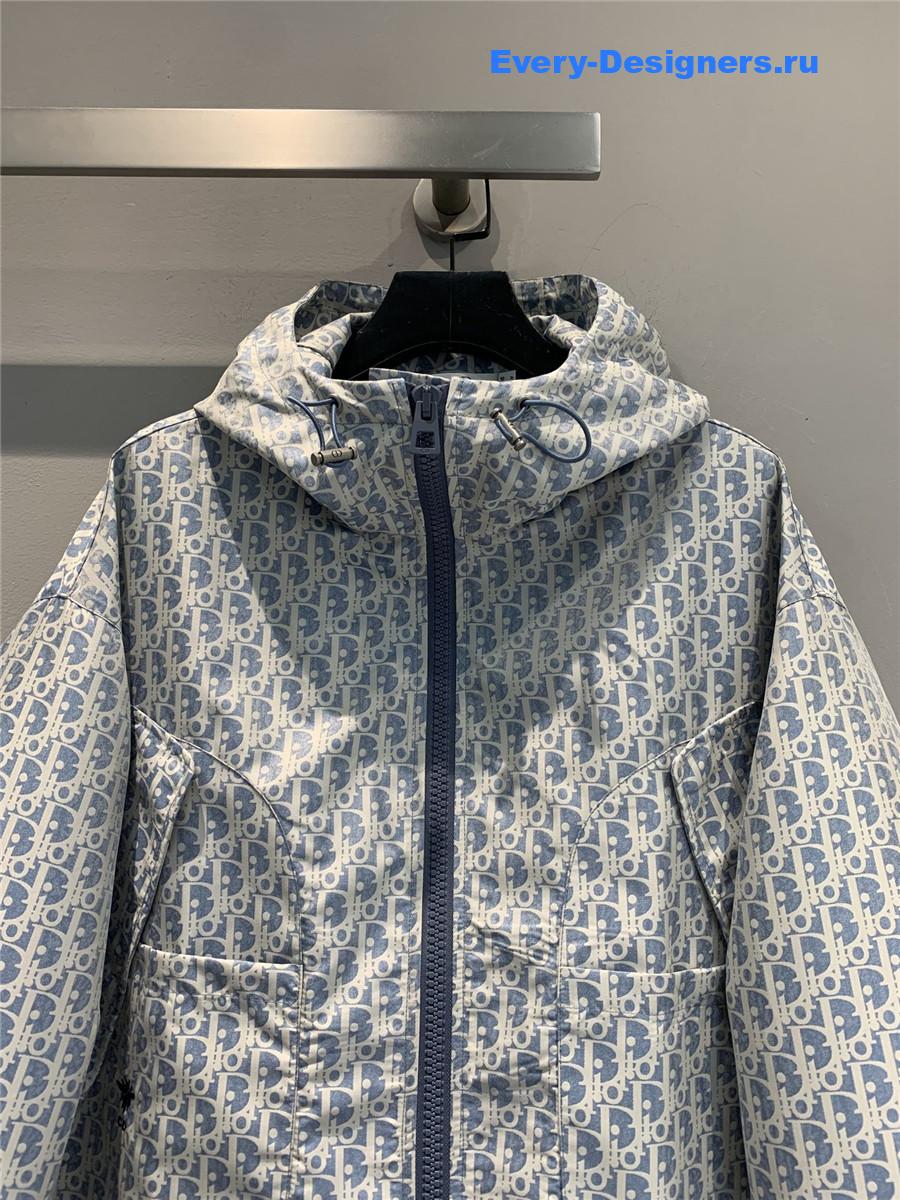 D10r blue oblique hooded jacket