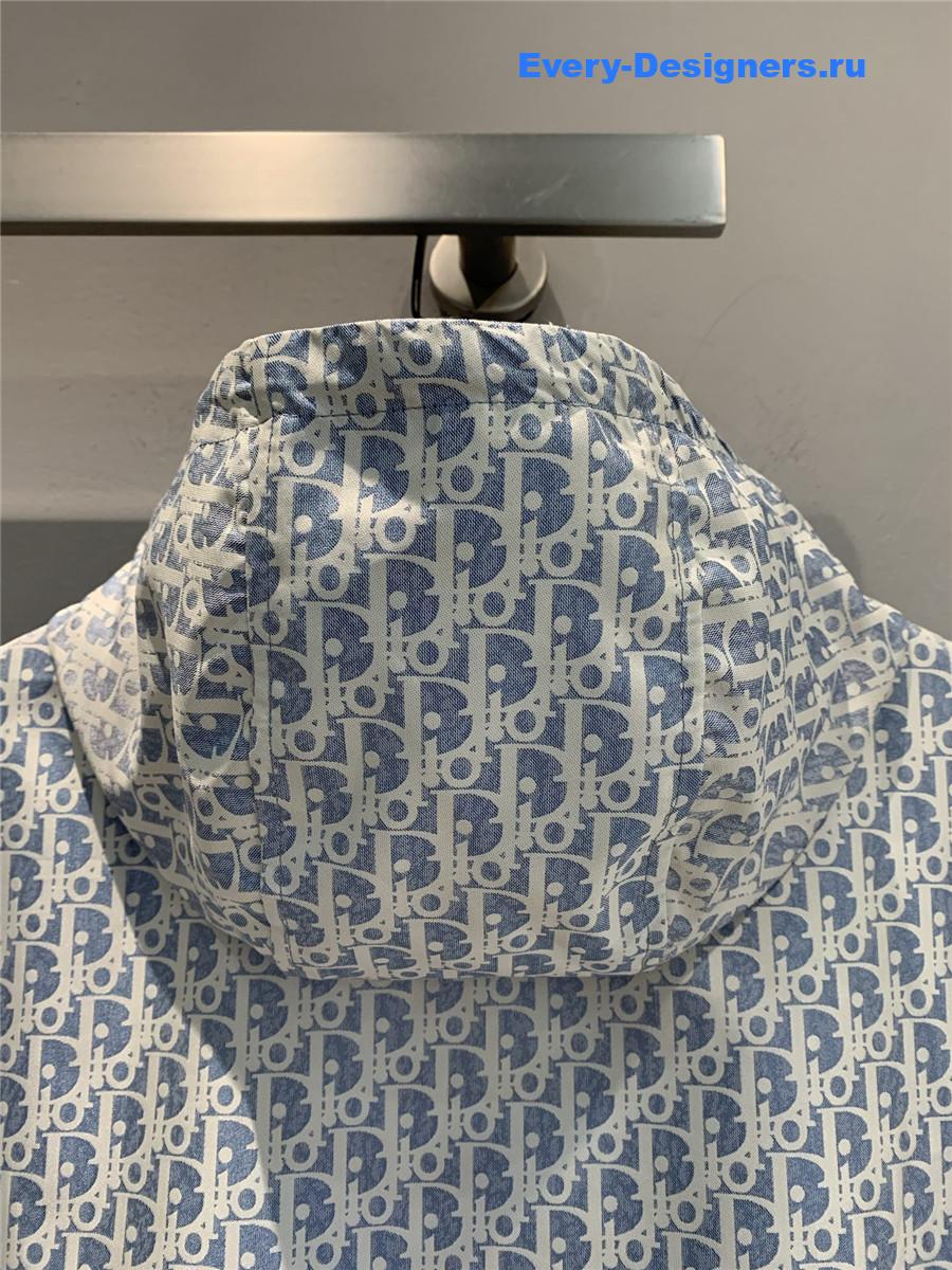 D10r blue oblique hooded jacket