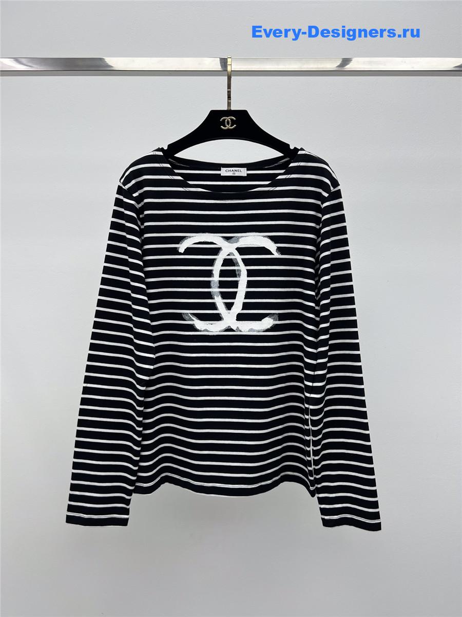 Ch**el cc striped long sleeve