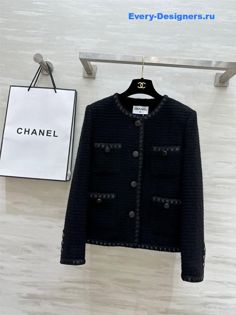 Ch**el wool-woven soft tweed coat