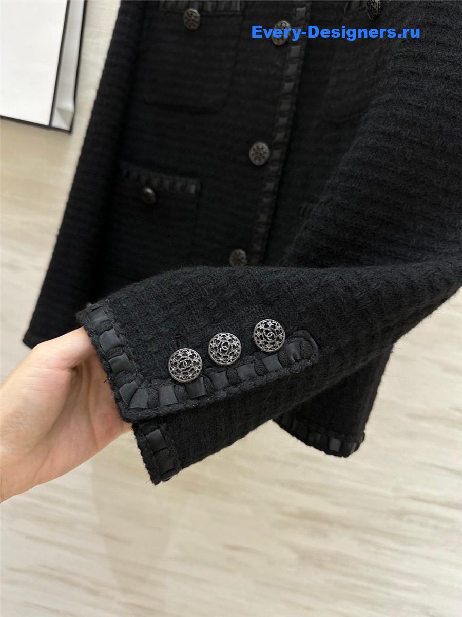Ch**el wool-woven soft tweed coat