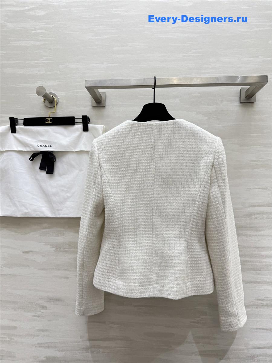 Ch**el lace-up wool-woven soft tweed coat