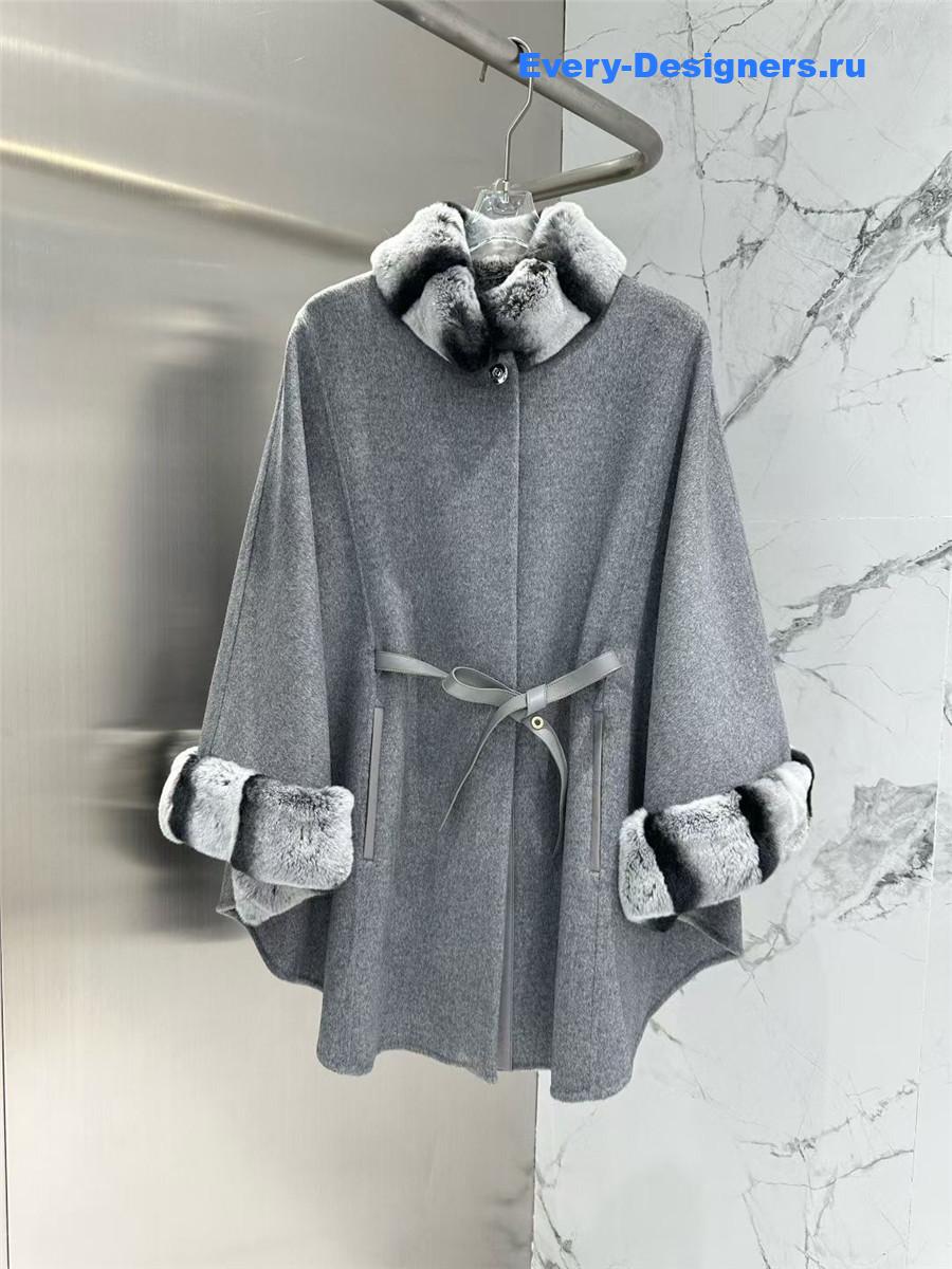 L0r0 P1ana grey salzburg cashmere cape