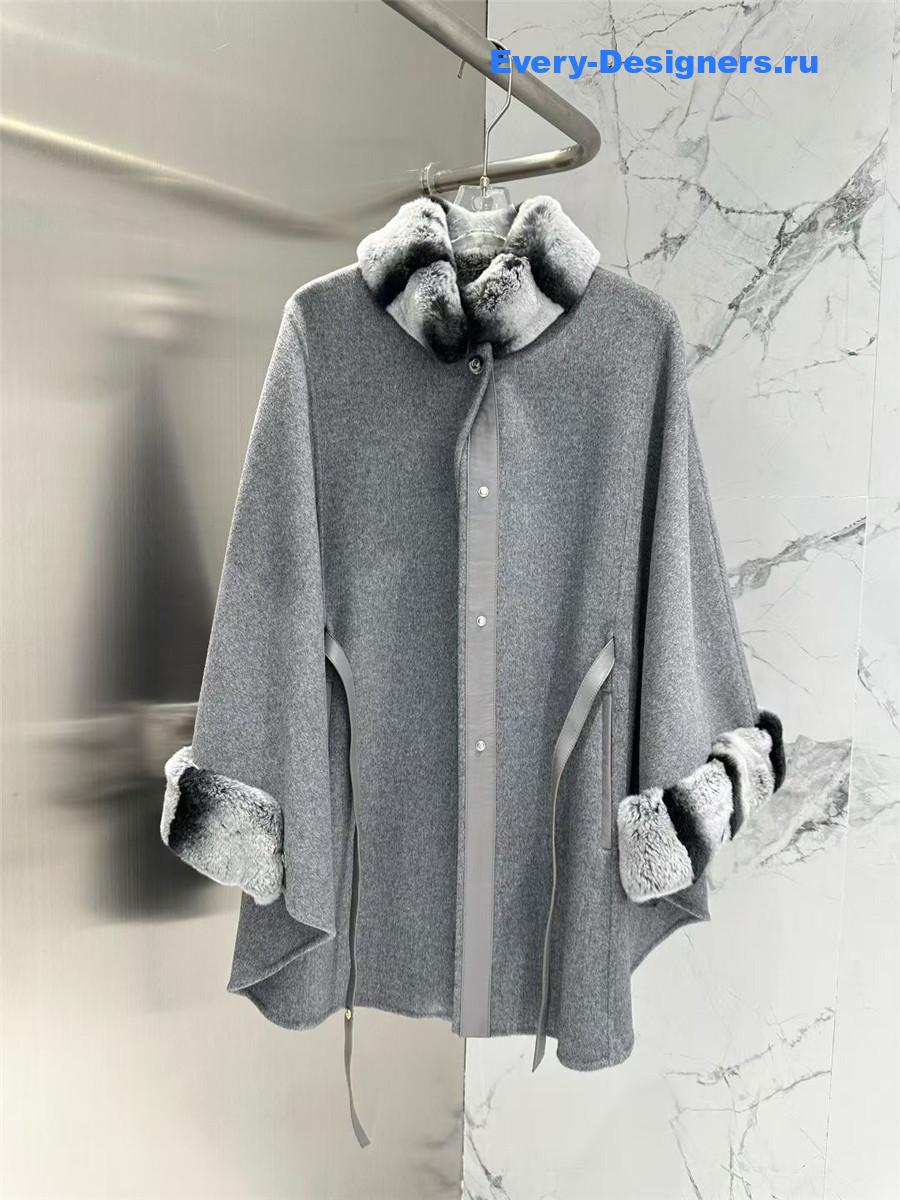 L0r0 P1ana grey salzburg cashmere cape