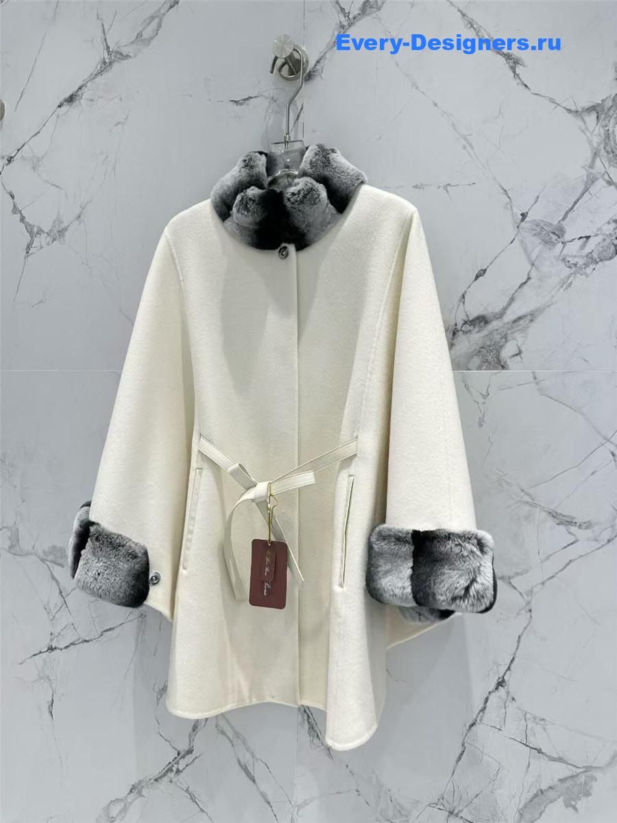 L0r0 P1ana white salzburg cashmere cape