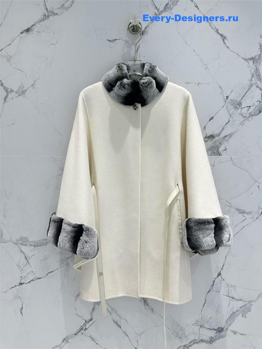 L0r0 P1ana white salzburg cashmere cape