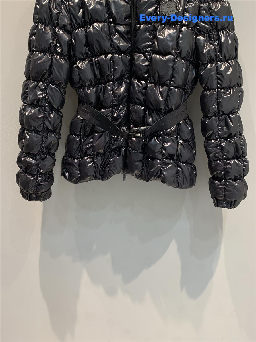 Moncler Black Eynard Quilted Belted Jacket