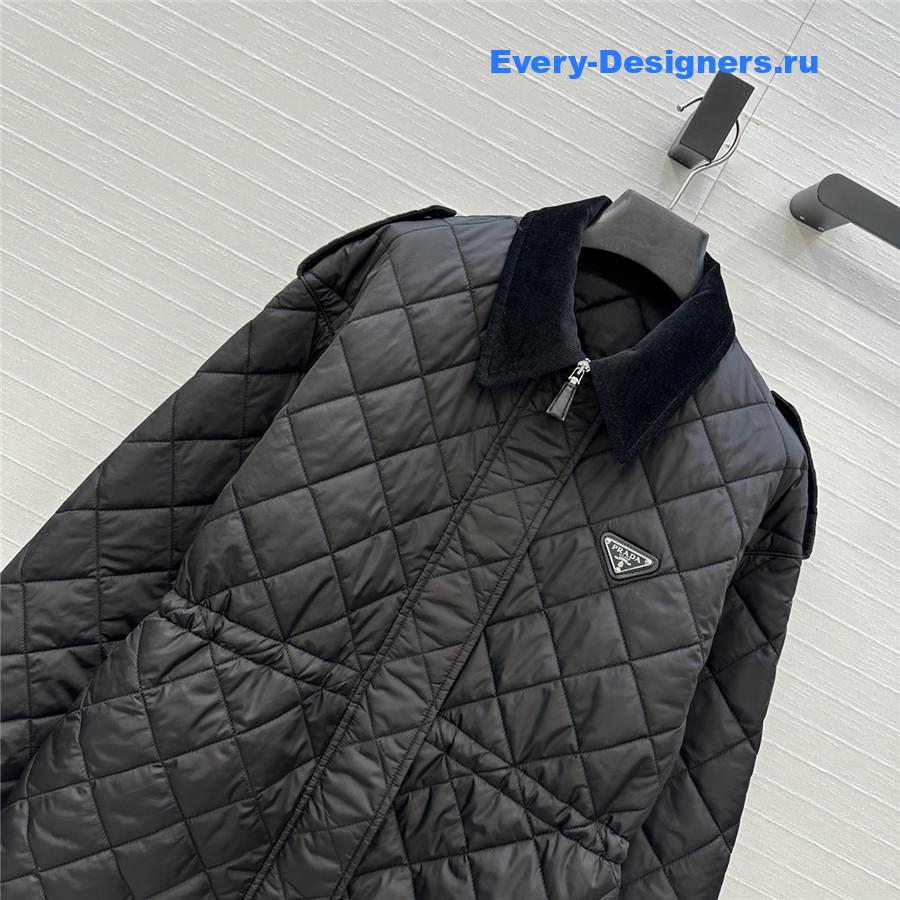 Pra*a black re-nylon quilted jacket