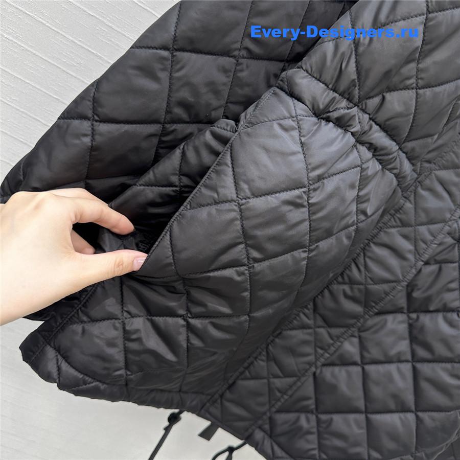 Pra*a black re-nylon quilted jacket