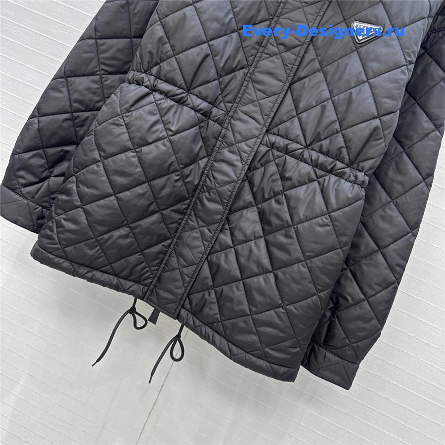 Pra*a black re-nylon quilted jacket