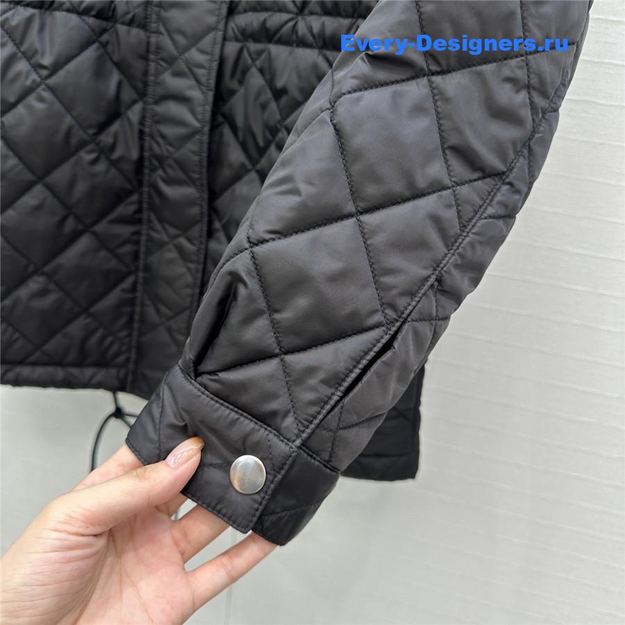 Pra*a black re-nylon quilted jacket