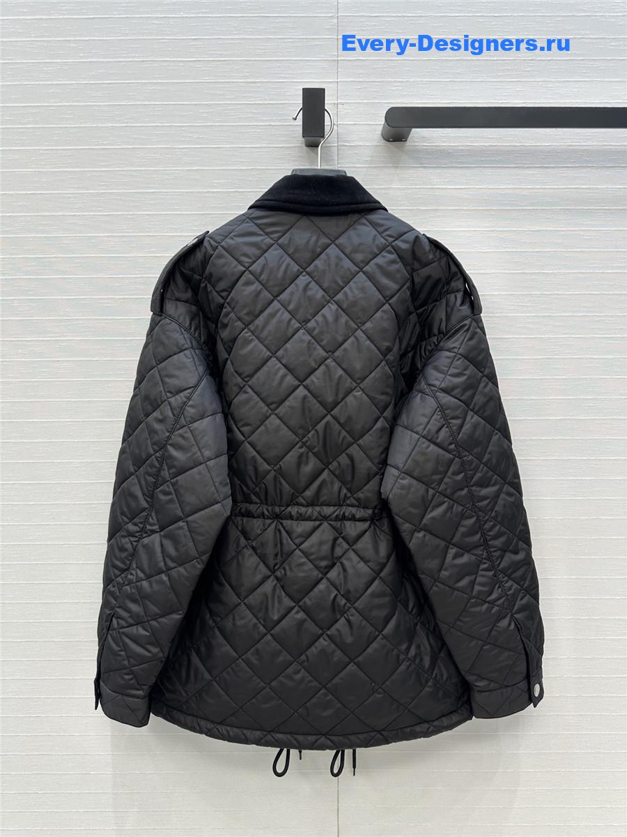 Pra*a black re-nylon quilted jacket