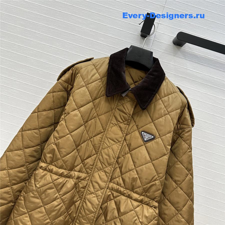 Pra*a brown re-nylon quilted jacket