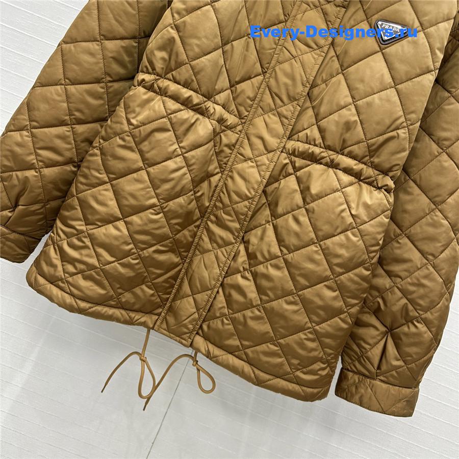 Pra*a brown re-nylon quilted jacket