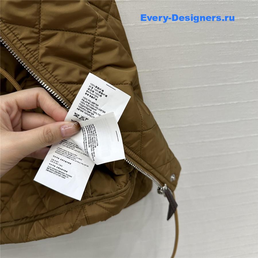 Pra*a brown re-nylon quilted jacket