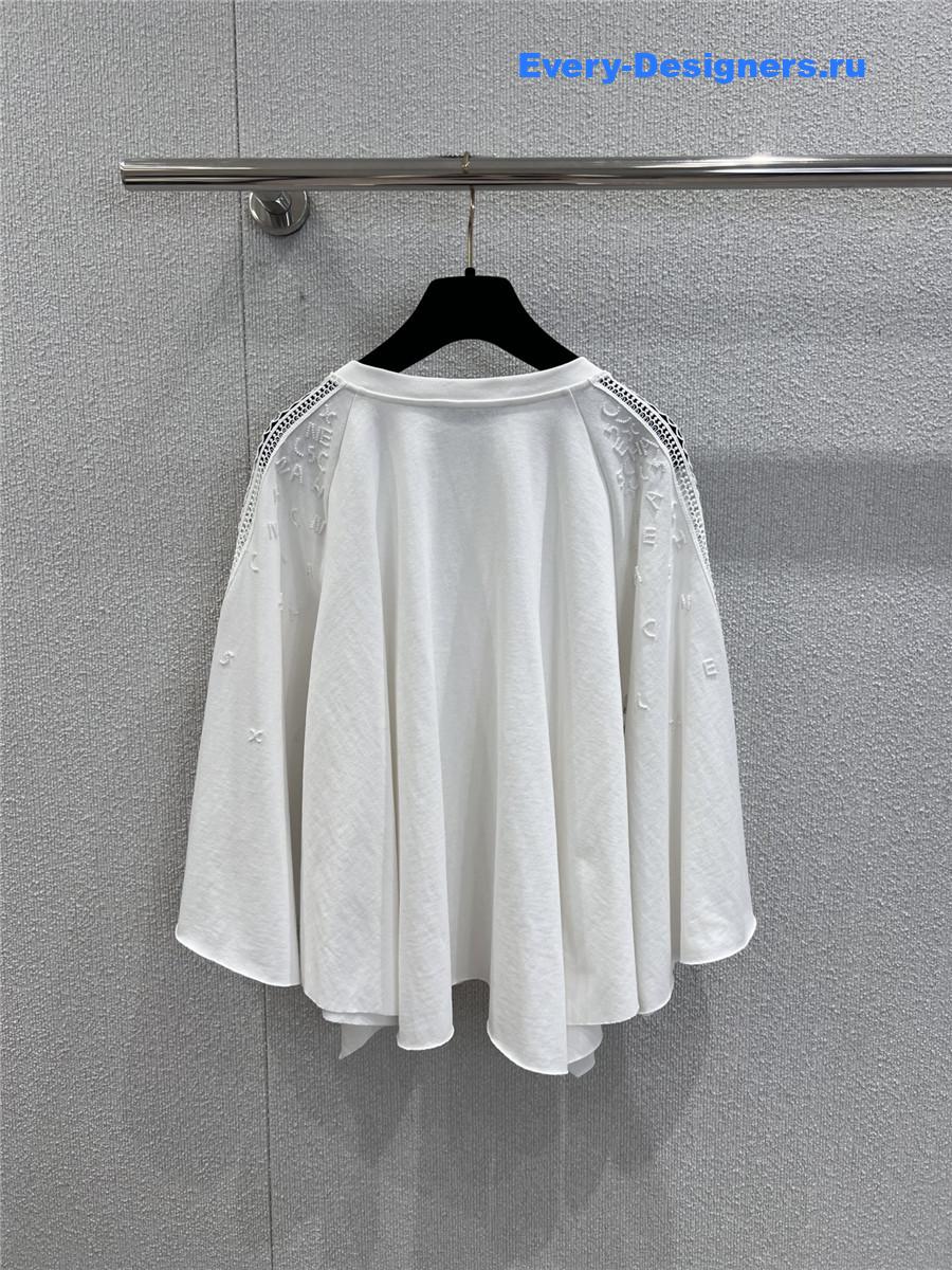 Ch**el logo beaded white cutout top