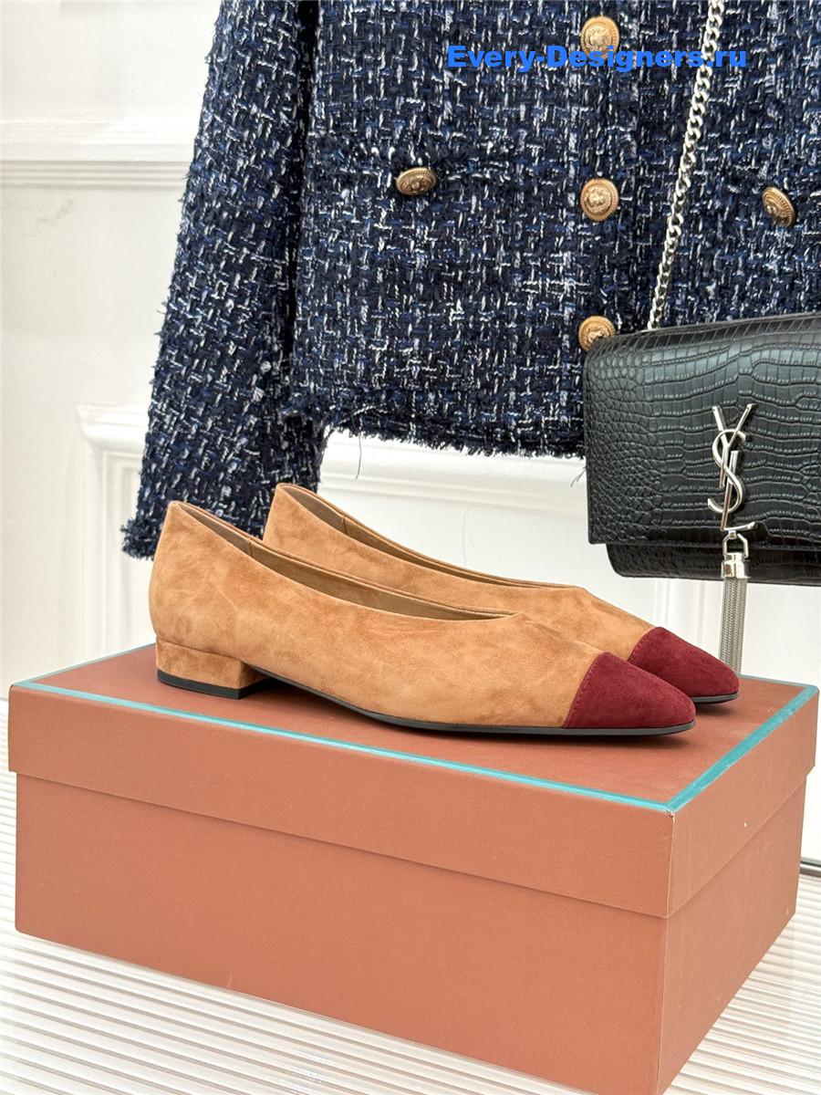 L0r0 P1ana toffee suede rebecca ballet flat