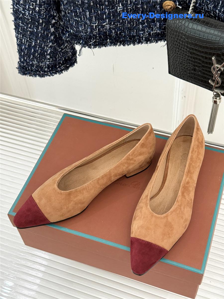 L0r0 P1ana toffee suede rebecca ballet flat