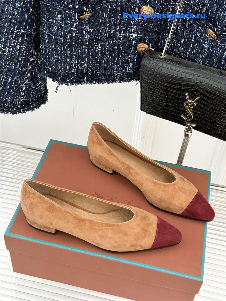 L0r0 P1ana toffee suede rebecca ballet flat