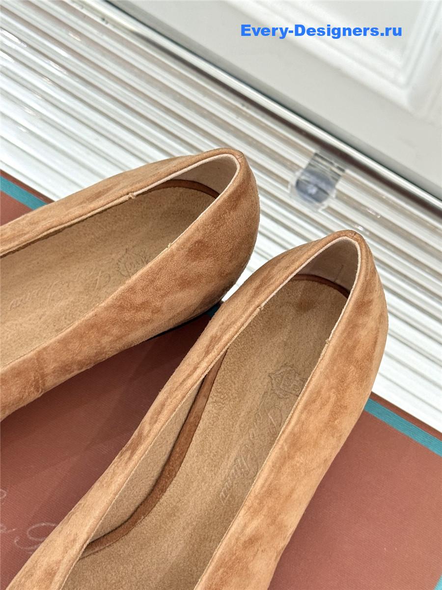 L0r0 P1ana toffee suede rebecca ballet flat
