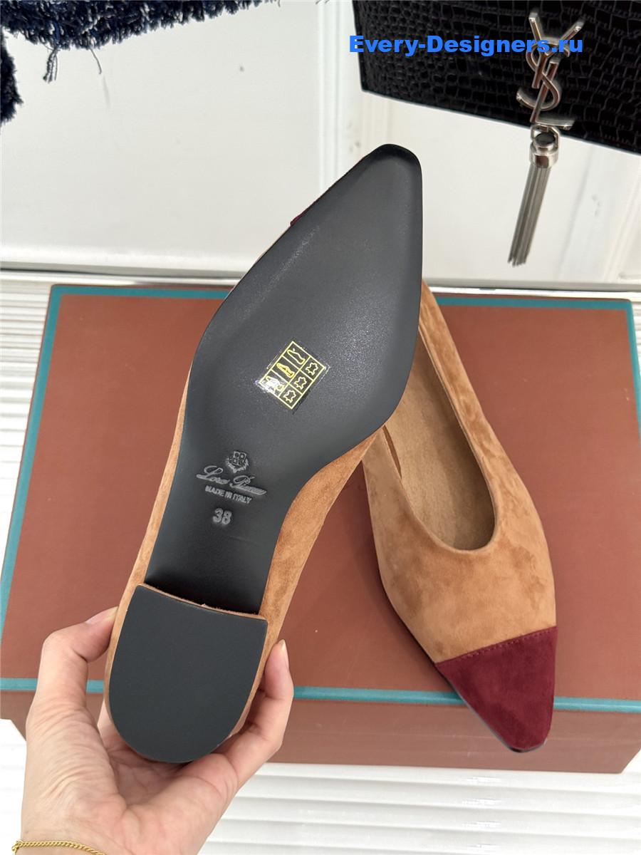 L0r0 P1ana toffee suede rebecca ballet flat