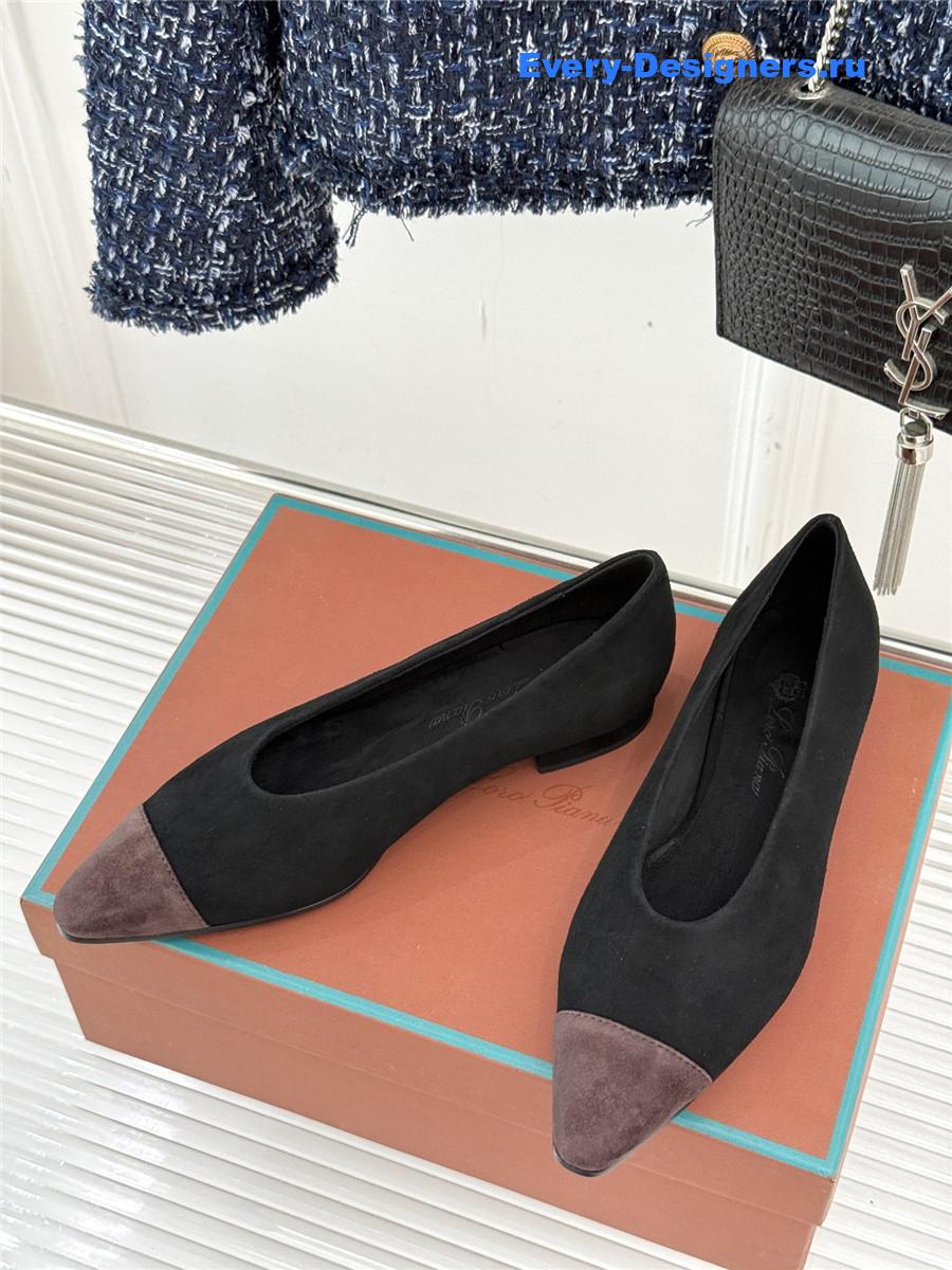 L0r0 P1ana black suede rebecca ballet flat