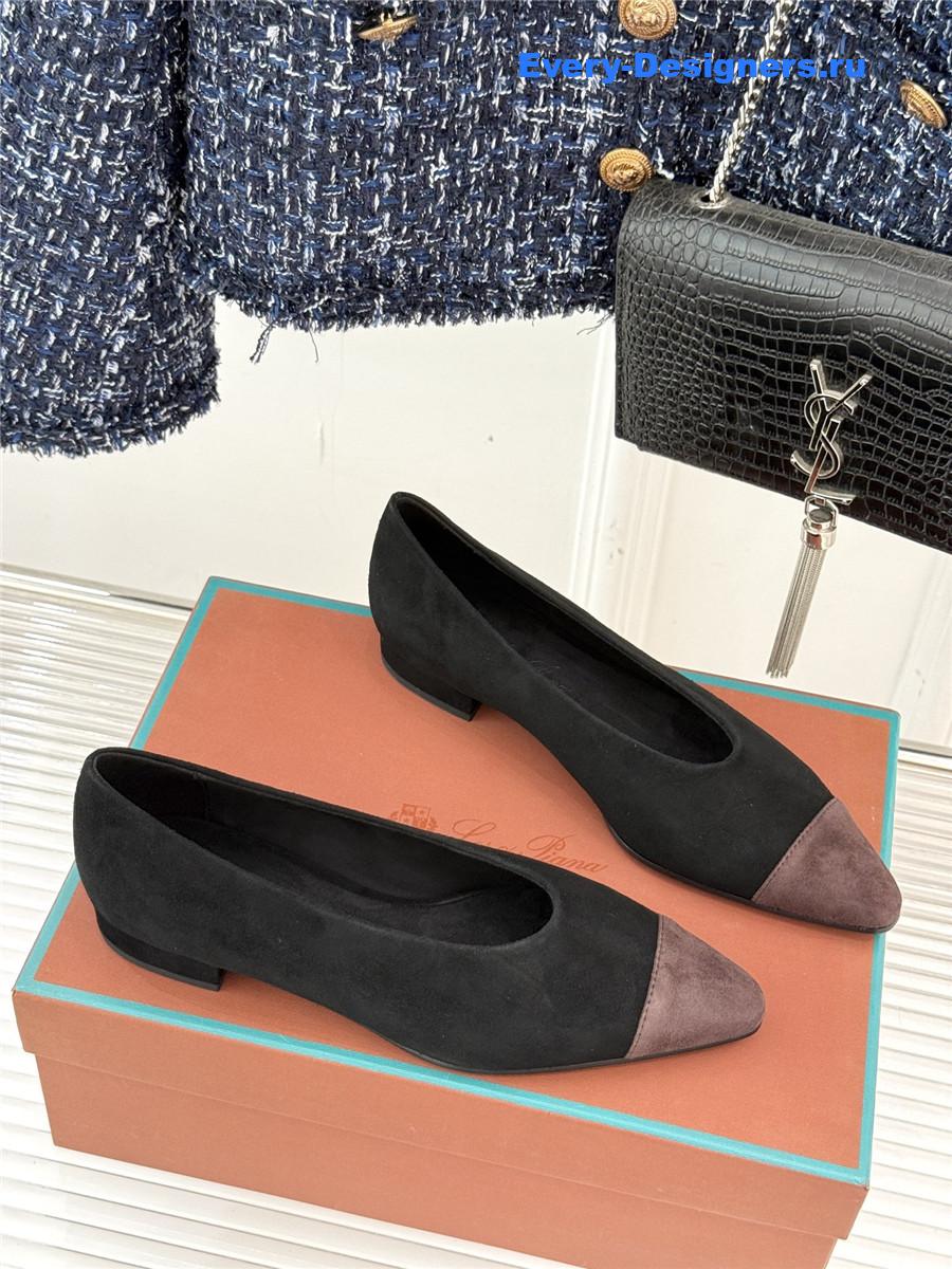 L0r0 P1ana black suede rebecca ballet flat