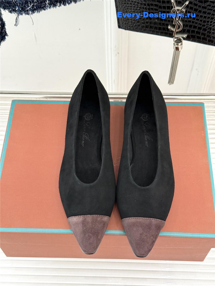 L0r0 P1ana black suede rebecca ballet flat