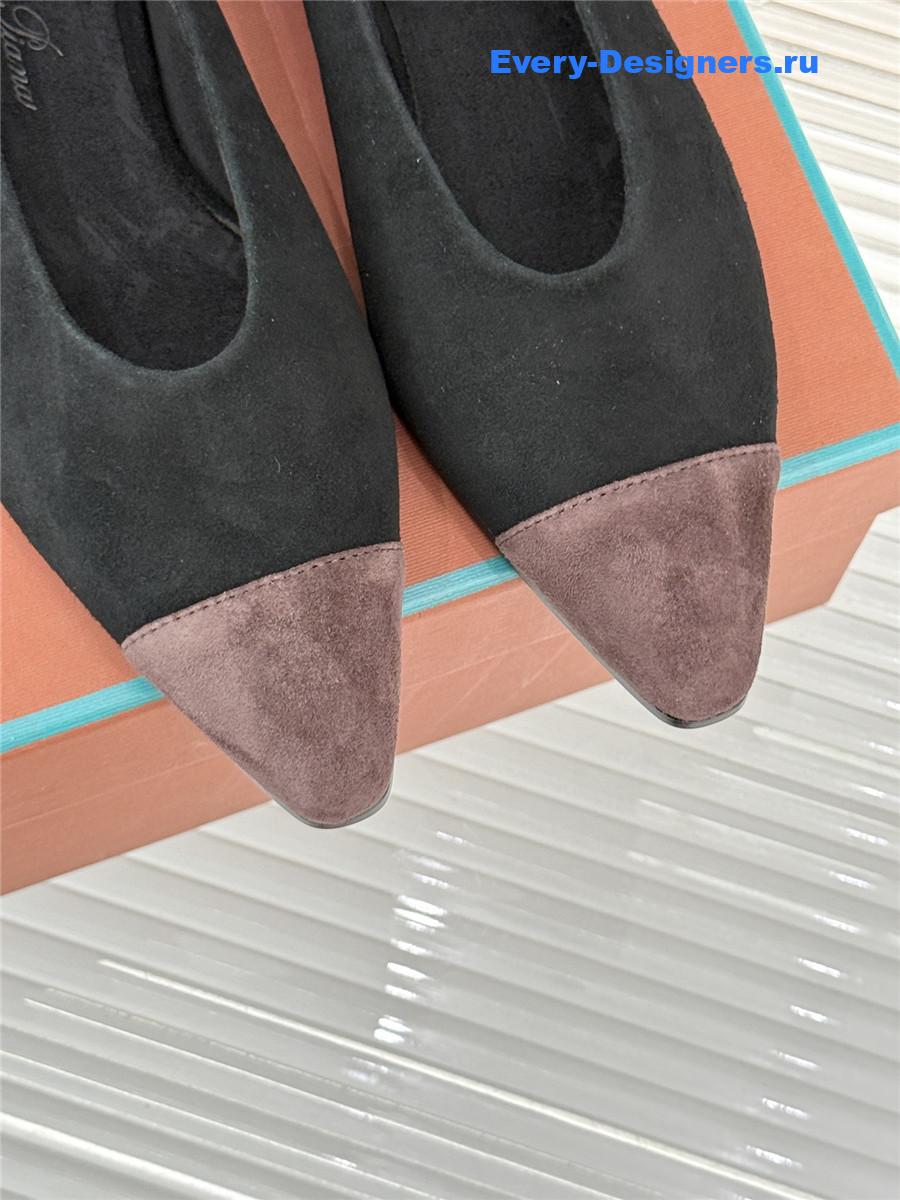 L0r0 P1ana black suede rebecca ballet flat