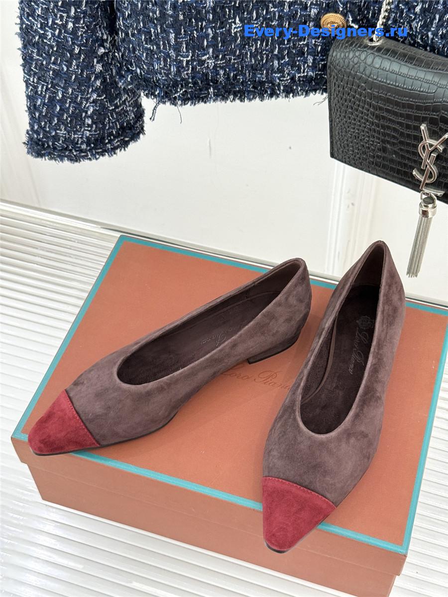 L0r0 P1ana brown suede rebecca ballet flat