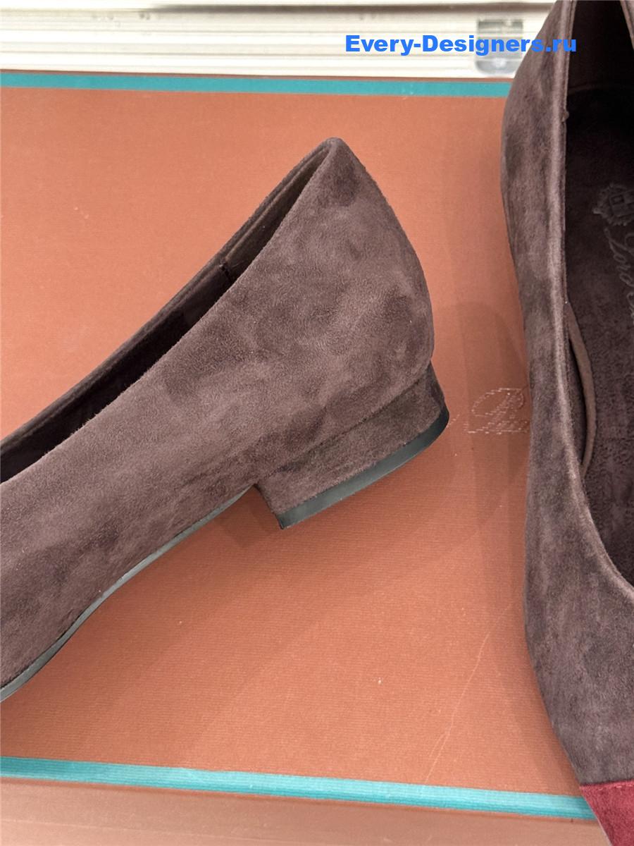 L0r0 P1ana brown suede rebecca ballet flat