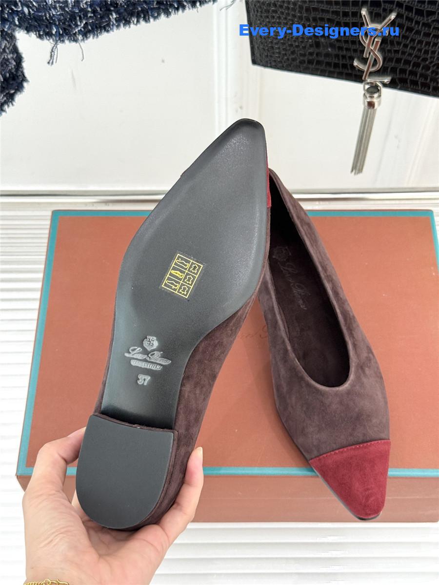 L0r0 P1ana brown suede rebecca ballet flat