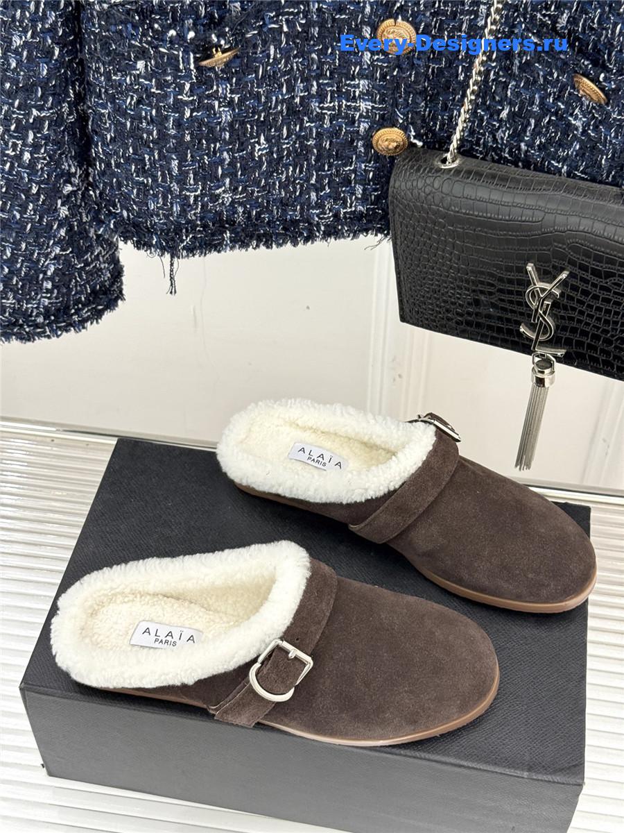 Alaia Chrystie Shearling Mule