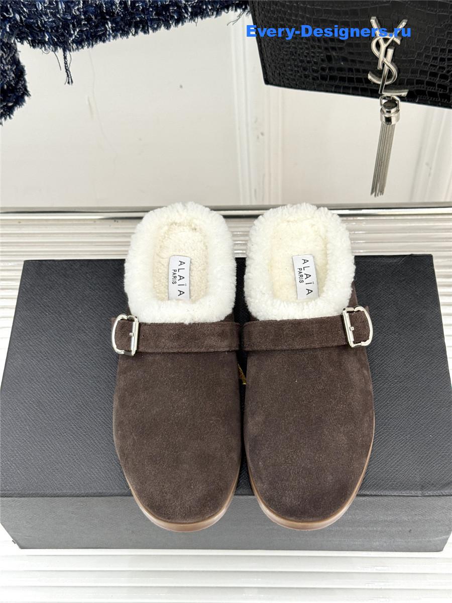 Alaia Chrystie Shearling Mule