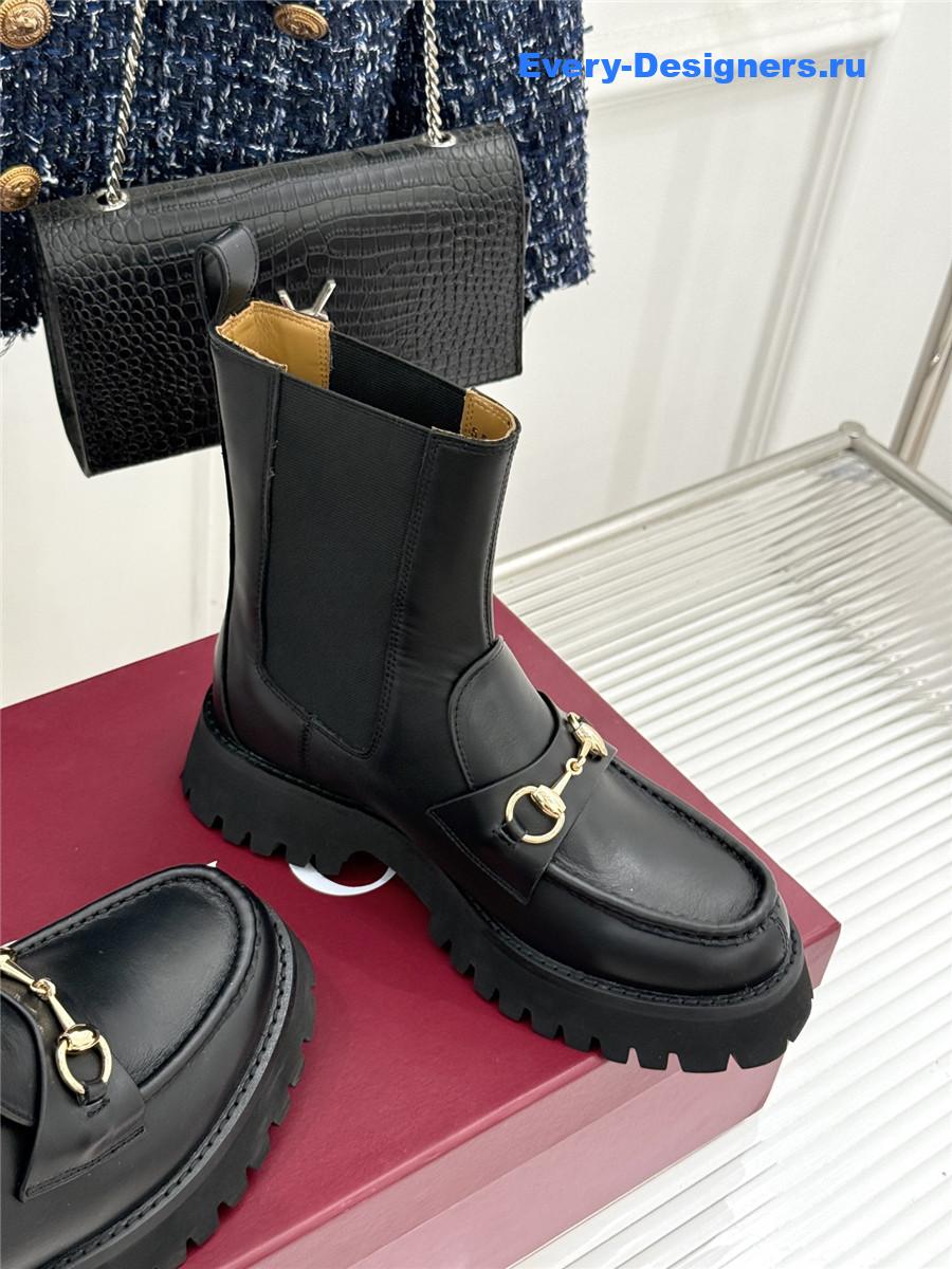 Gvc*1 black horsebit suede ankle boots