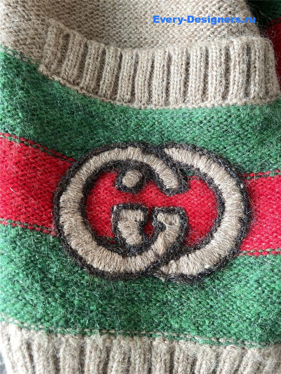 Gvc*1 brown interlocking g knitted cardigan