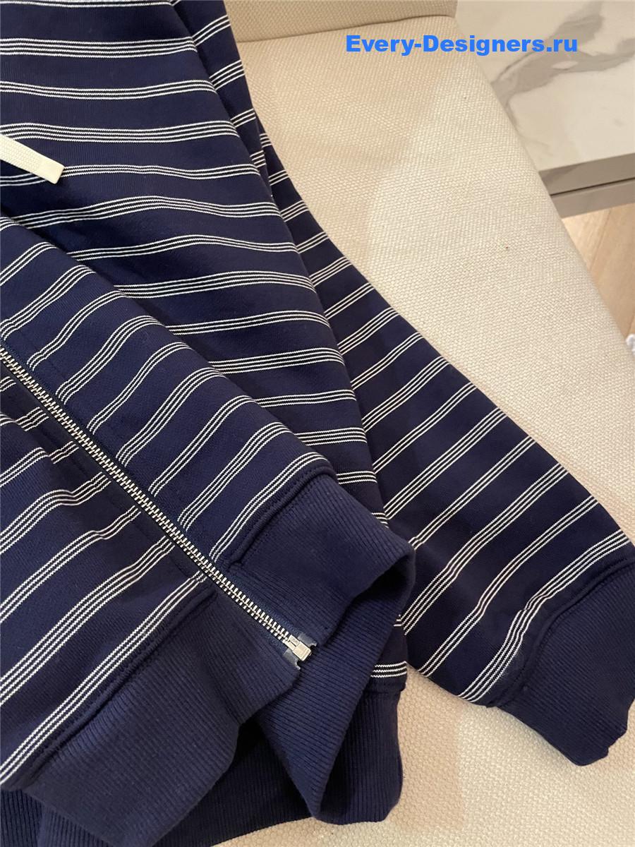 Miu Miu Blue Hooded Zip-up Sweatshirt