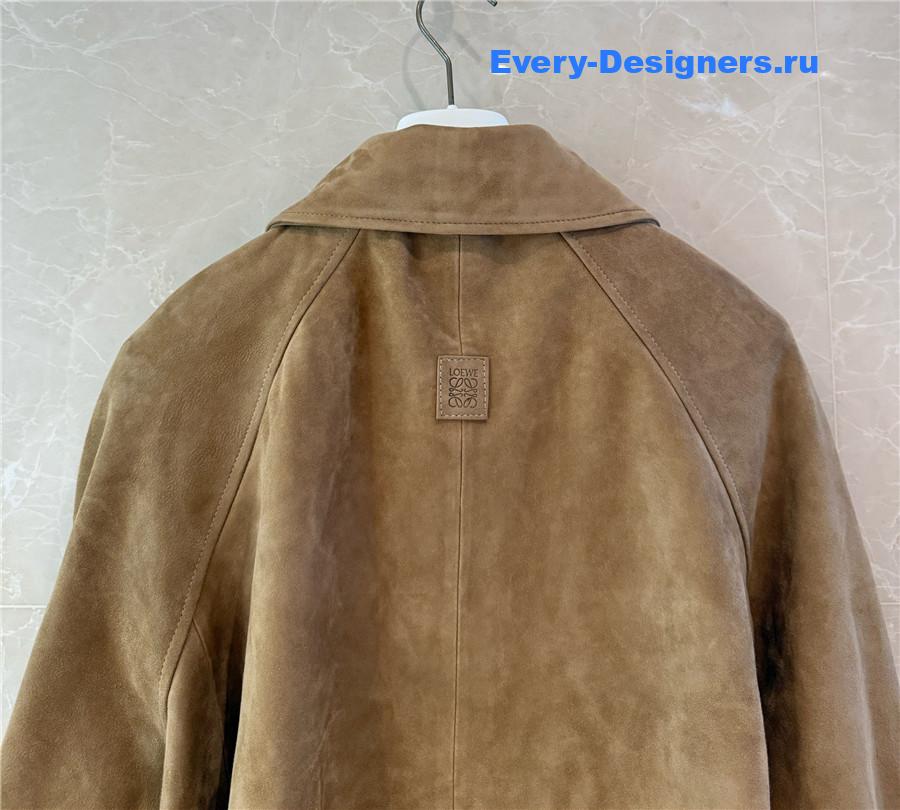 L0ew* brown suede leather balloon jacket