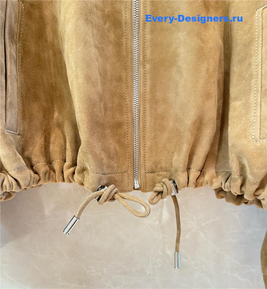 L0ew* brown suede leather balloon jacket