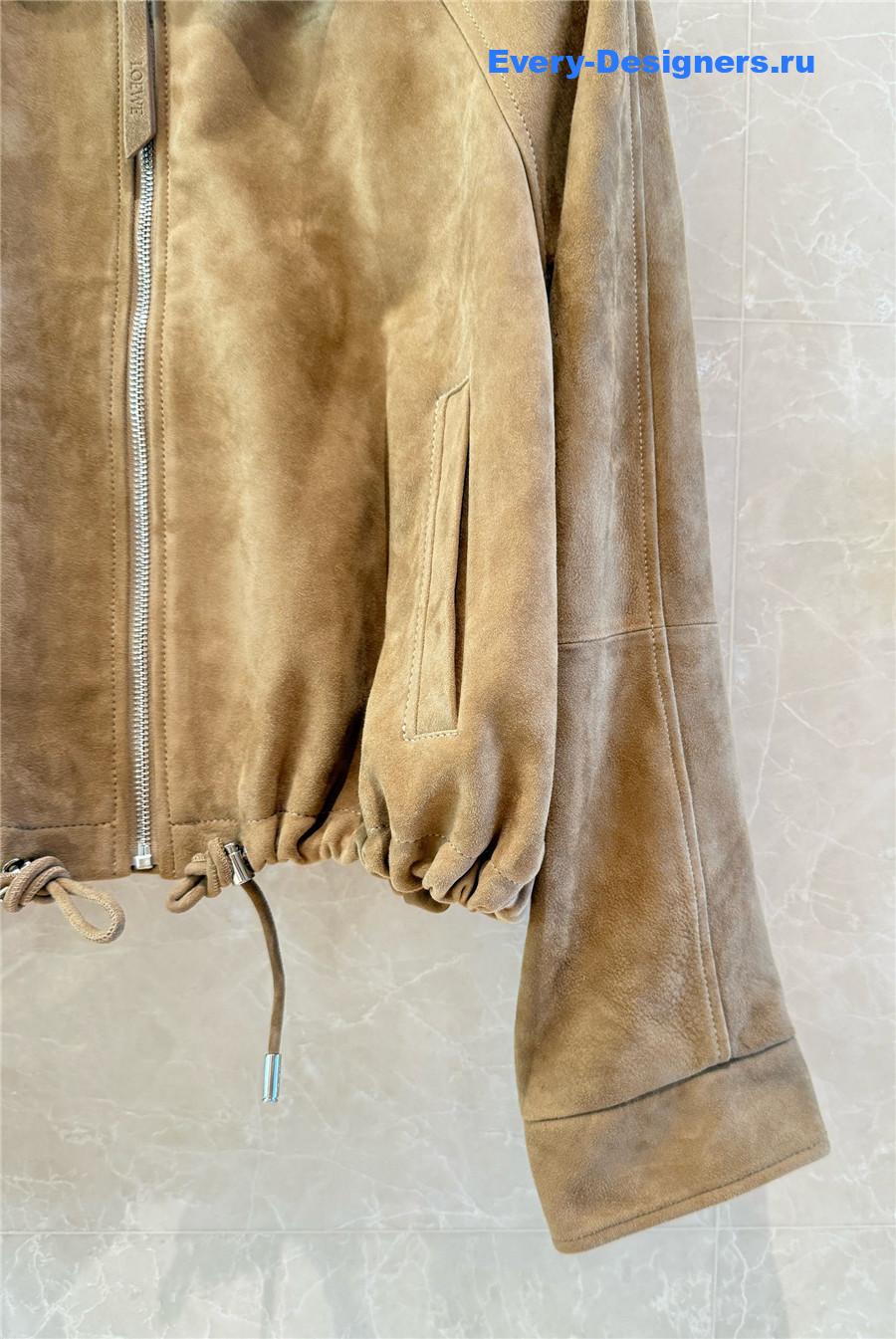 L0ew* brown suede leather balloon jacket