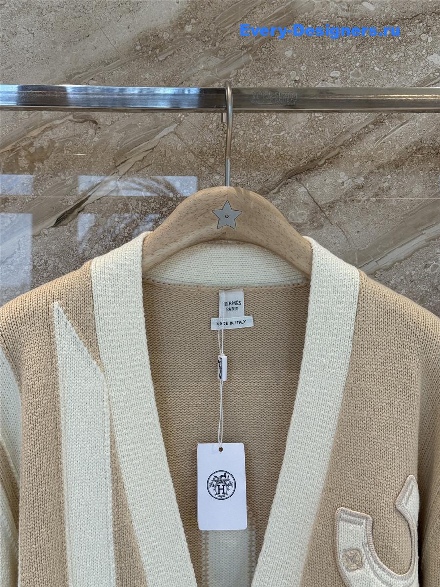 H**me5 brown long-sleeve long cardigan