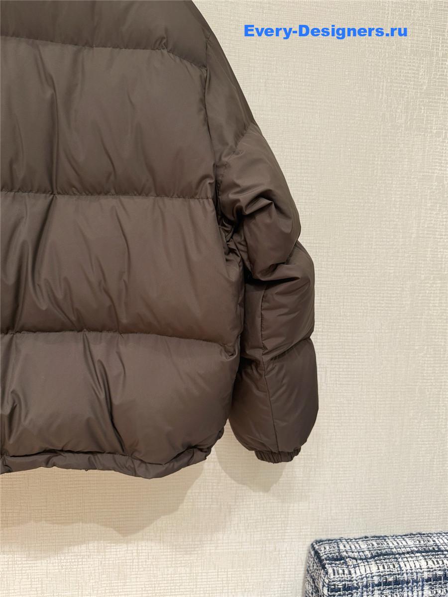 Miu Miu Ebony Technical Pongé Cropped Down Jacket