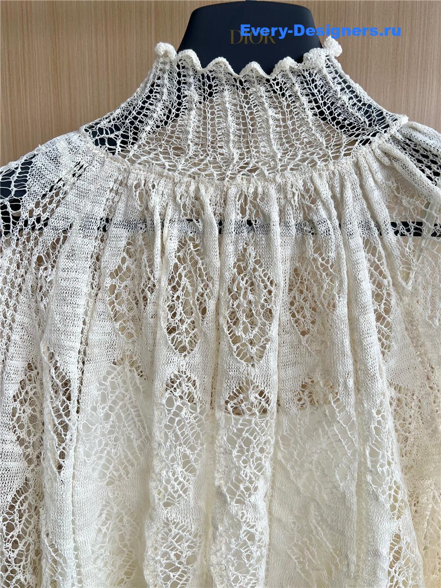 D10r white hollow lace blouse