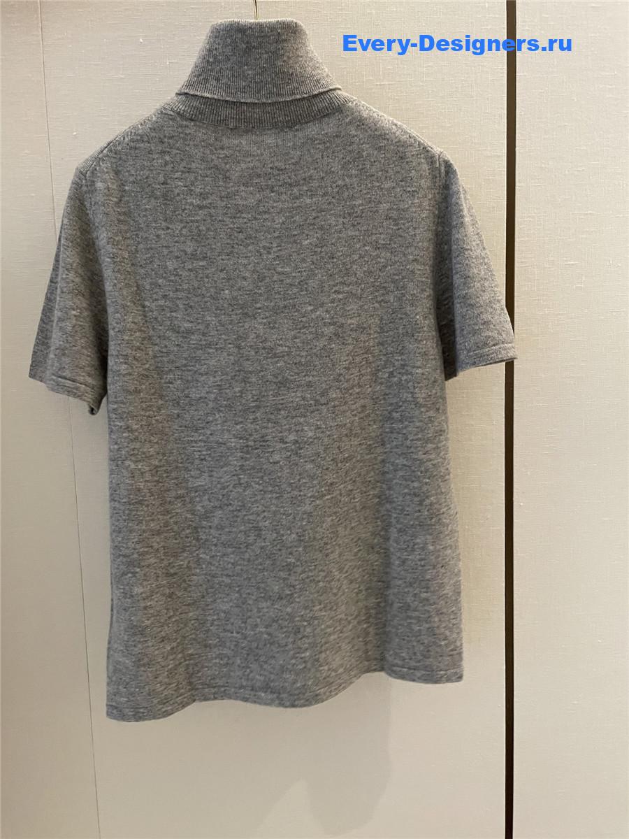 Miu Miu Grey Turtleneck Short Sleeves
