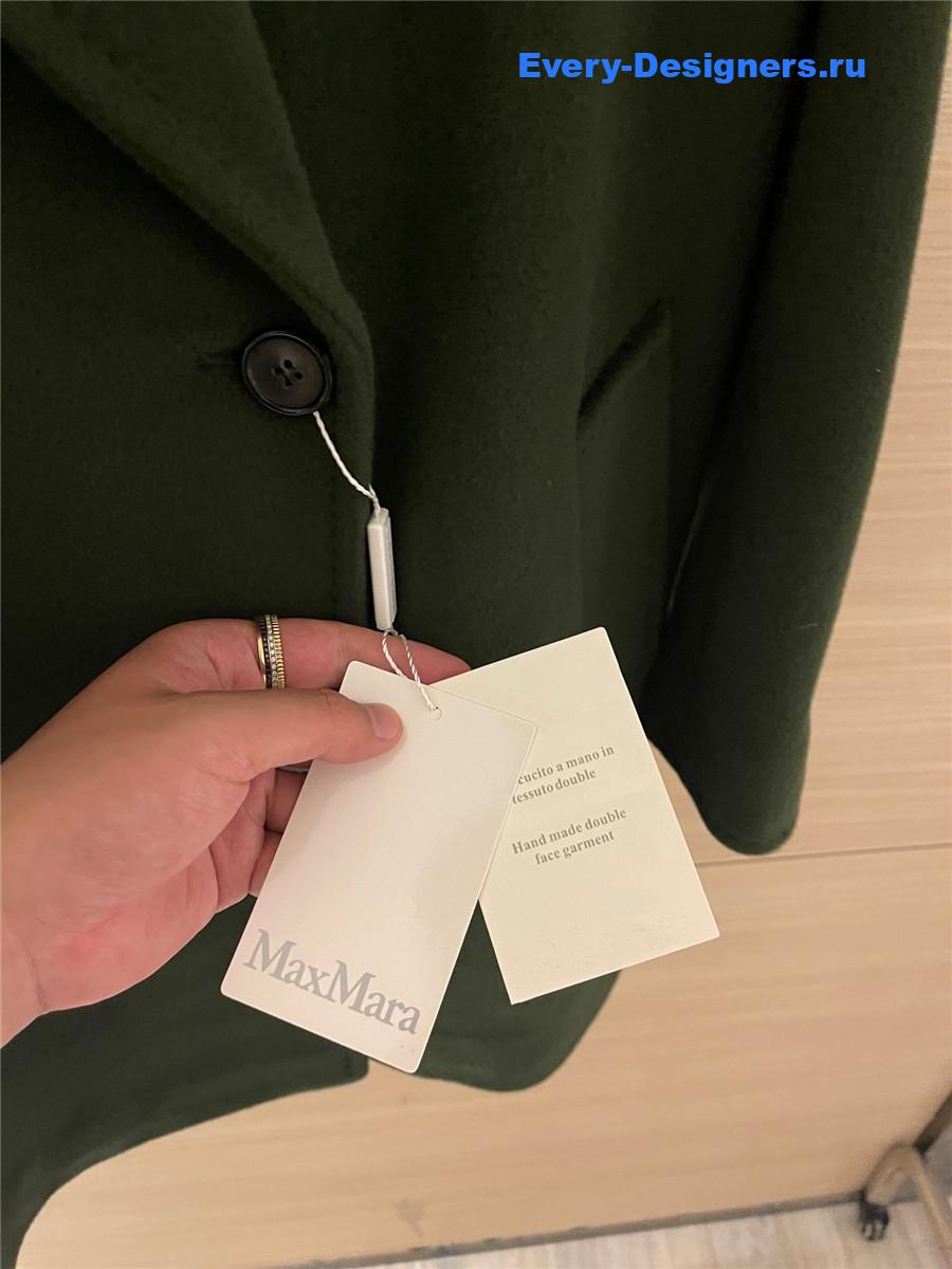 Max Mara Green Cashmere Rebus Coat