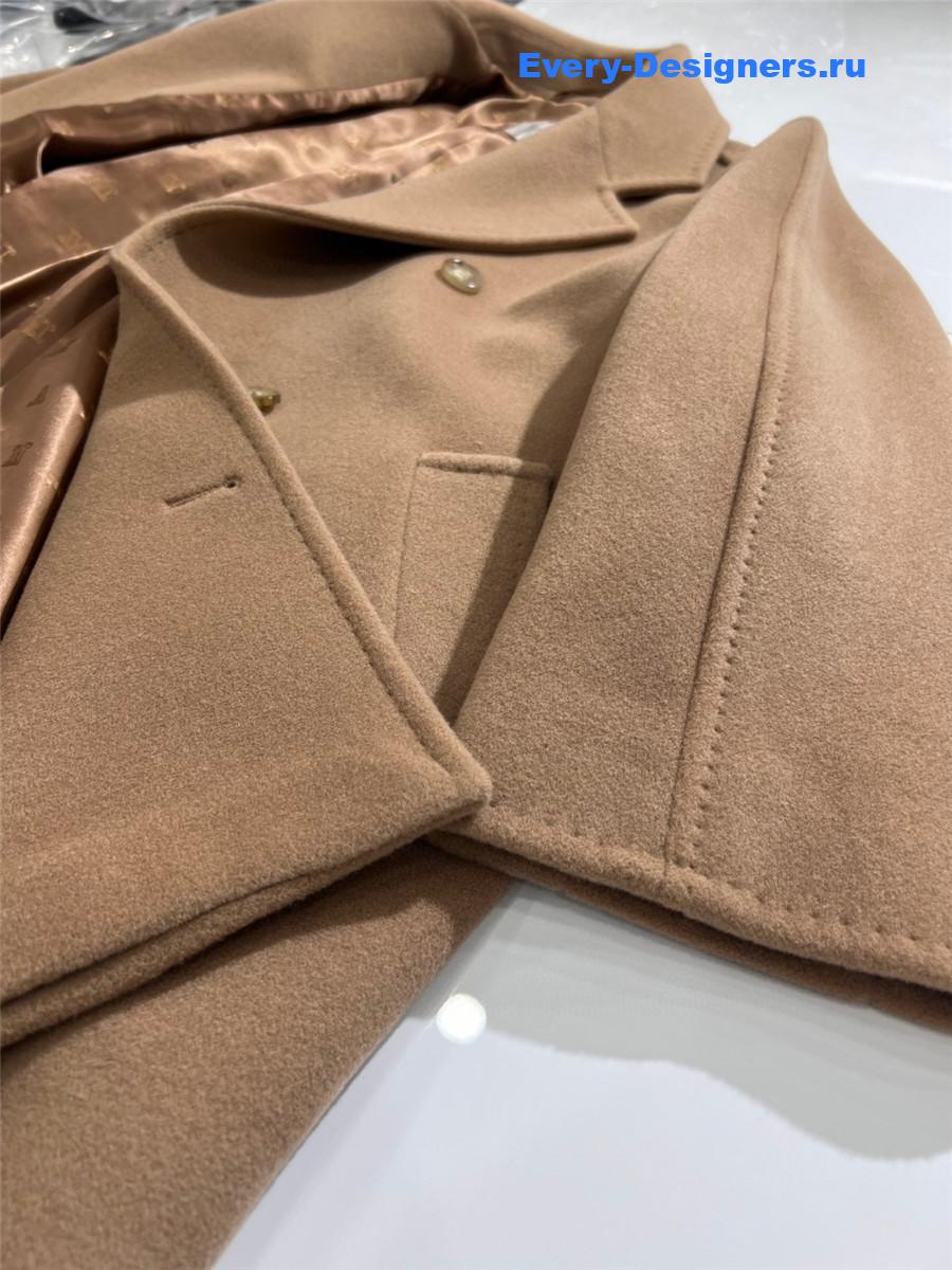 Max Mara Brown Cashmere Rebus Coat
